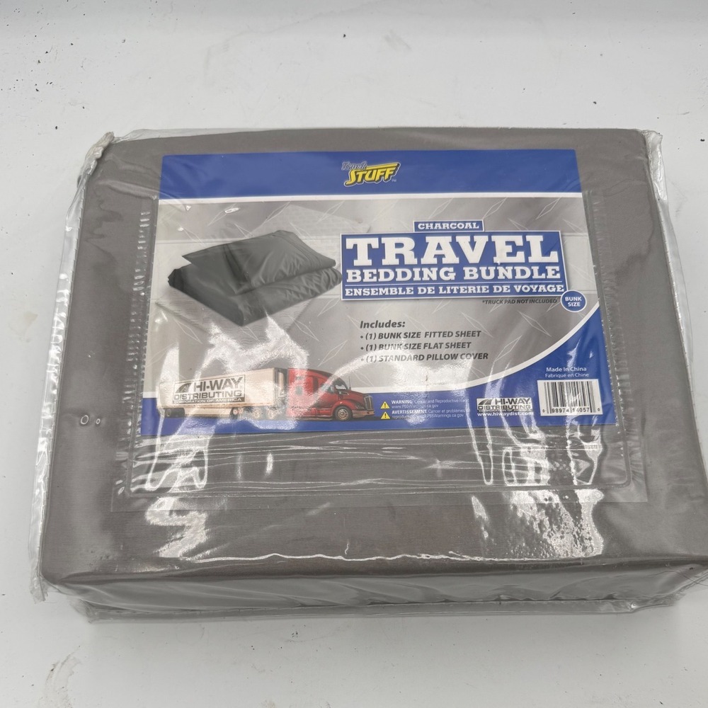 Truck Stuff Charcoal Travel Bedding Bundle Bunk Size Semi Sleeper Cab RV New